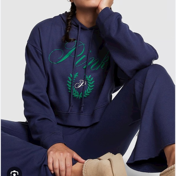 Victoria’s Secret PINK Everyday Fleece Cropped Hoodie NWT - Picture 3 of 4